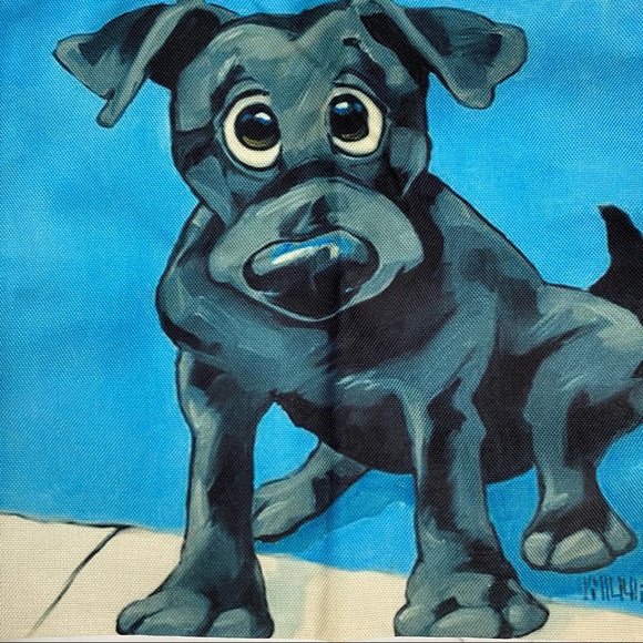 Eco-Friendly Goofy Black Lab Dog Folding Tote Bag - Picture 8 of 14